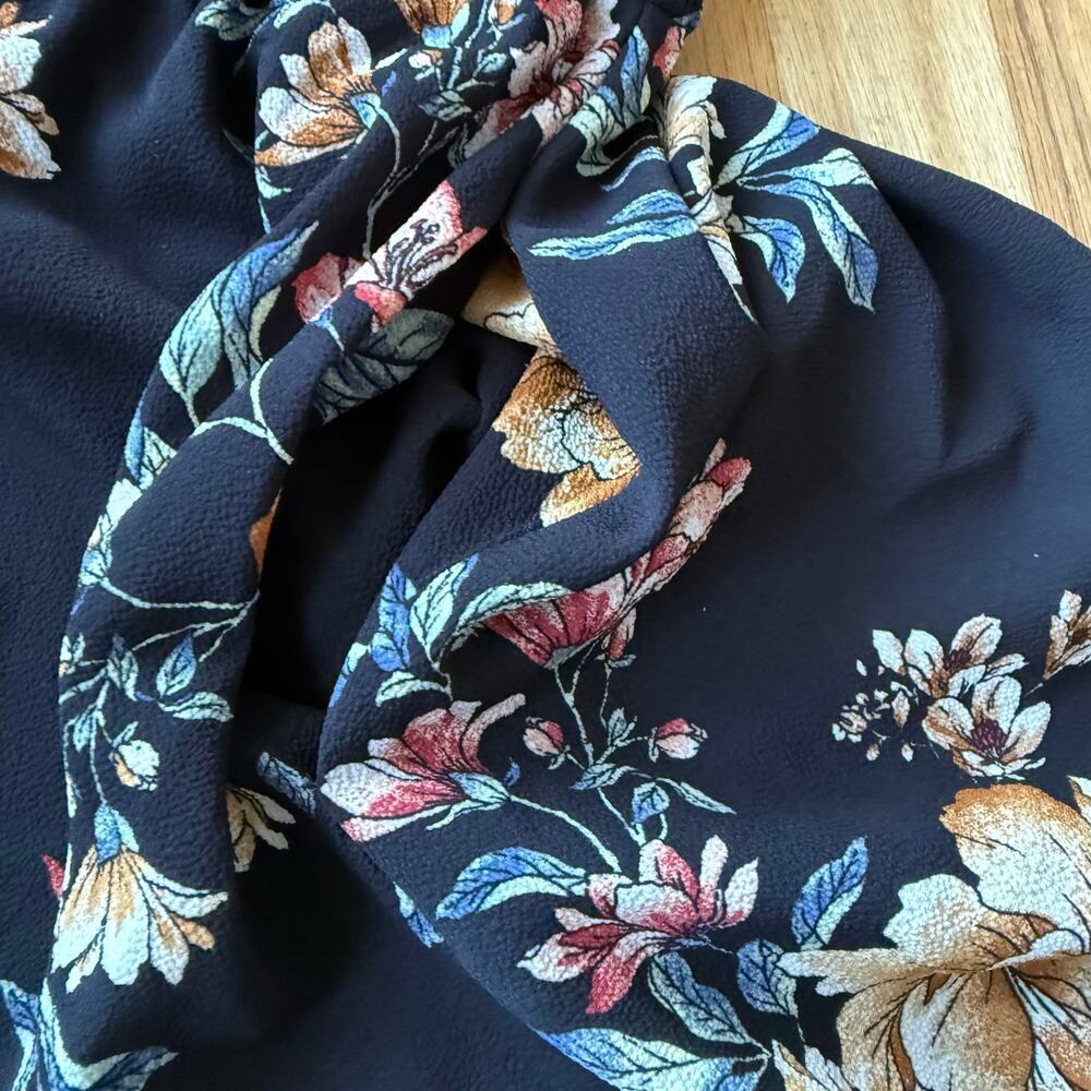 Black Floral Babydoll Ruched A-line Dress Sz XL Boho 90's Y2K Indie Romantic NWT - Picture 8 of 10